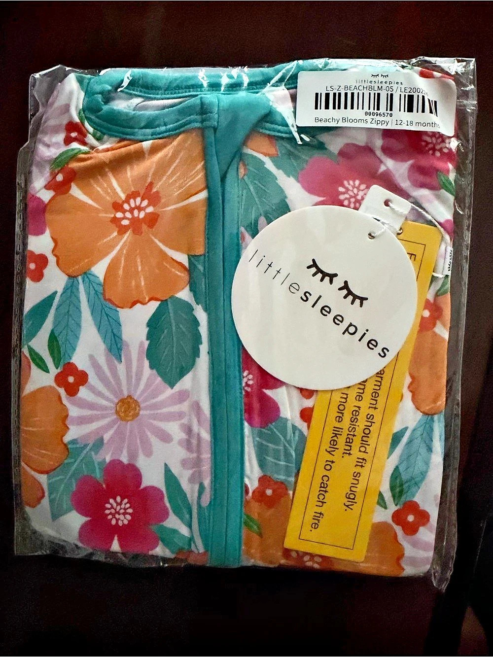little sleepies Beachy Blooms Zippy Floral Pajama 12-18 Months NWT
